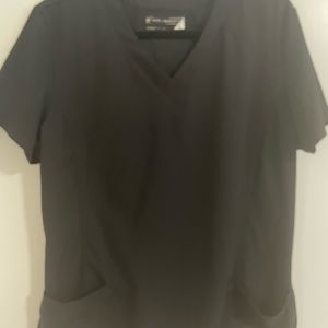 White Cross Fit Black Scrub Set Size L